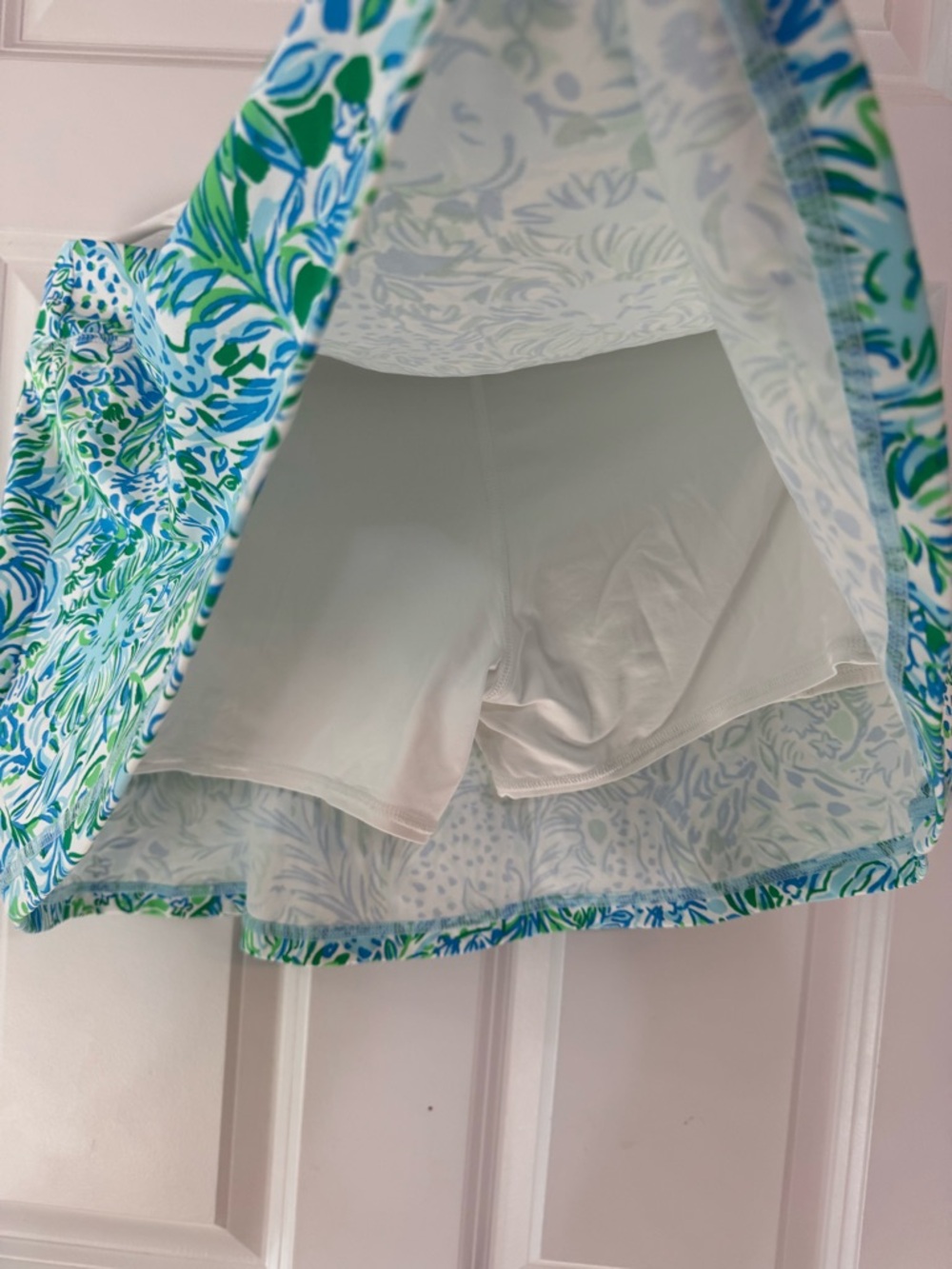 Lilly Pulitzer Blue & Green Printed Mini Skirt - Picture 3 of 4